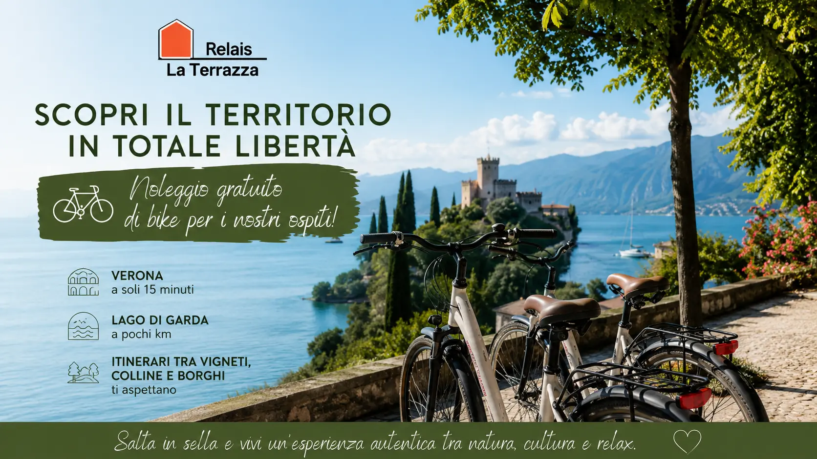 Biciclette gratuite per gli ospiti del Relais La Terrazza
